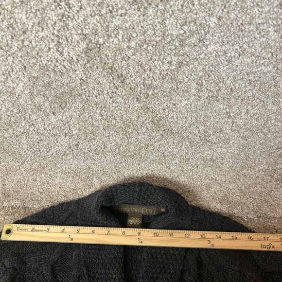 Inis Craft 100% Merino Wool Gray Cardigan Size S - Picture 8 of 13